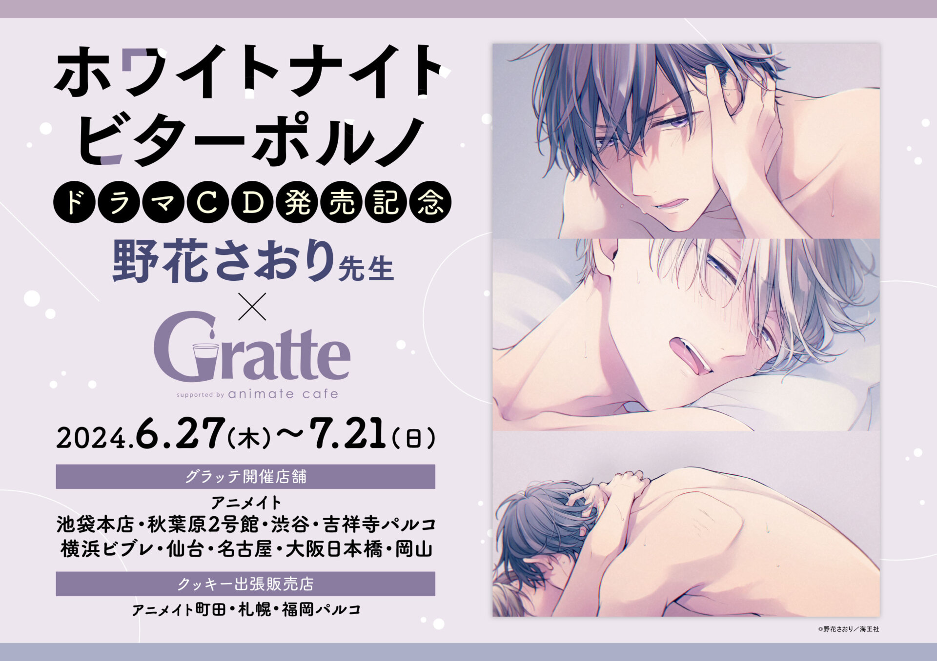 『ホワイトナイトビターポルノ』ドラマCD発売記念/野花さおり先生×Gratte